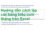 Hướng dẫn cách lập các bảng biểu cuối tháng trên Excel