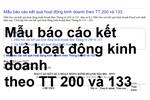 Mẫu báo cáo kết quả hoạt động kinh doanh theo TT 200 và 133