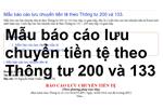 Mẫu báo cáo lưu chuyển tiền tệ theo Thông tư 200 và 133