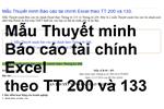 Mẫu Thuyết minh Báo cáo tài chính Excel theo TT 200 và 133