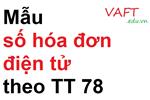 Mẫu số hóa đơn điện tử theo quy định tại Thông tư 78