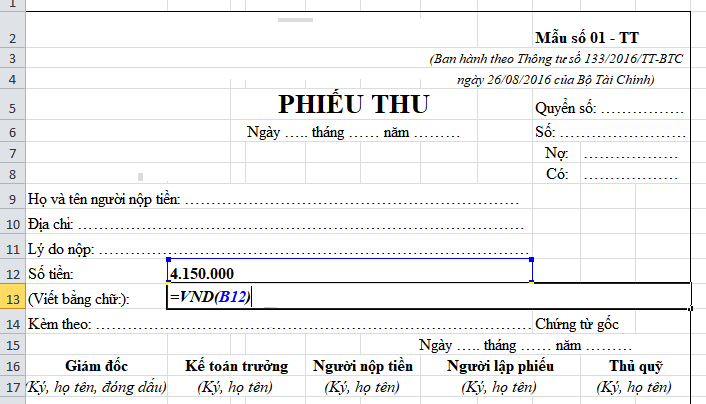 Công thức đổi số thành chữ trong excel