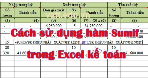 cách dùng hàm sumif trong excel kế toán