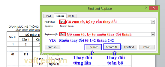 cách thay thế ký tự trong word
