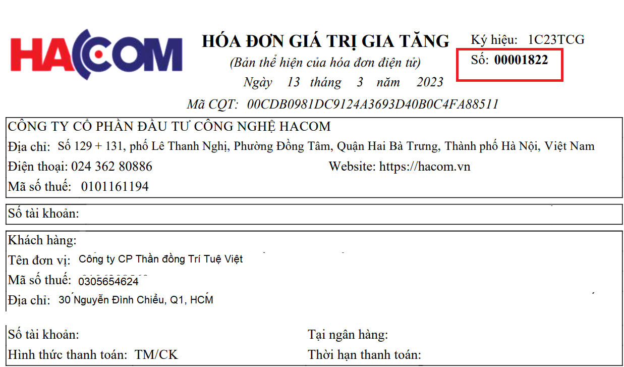 Quy định về số hóa đơn điện tử