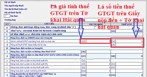 kê khai thuế  hàng nhập khẩu